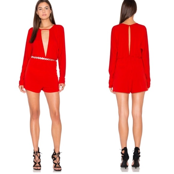 Revolve Motel Red Hot Romper New With Tags Size Small - Picture 1 of 3